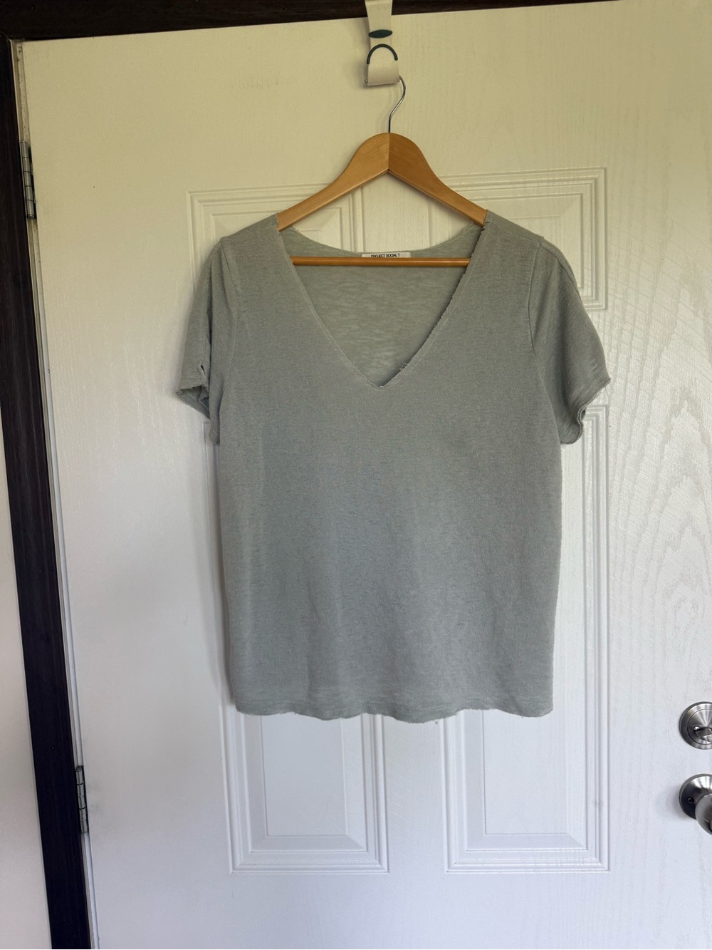 2 for $15 sale: Project Social T canyon V-Neck raw edge light gray blue T-Shirt